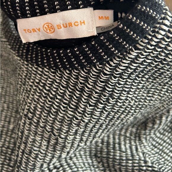 Tory Burch Gray Black Raffia Sweater Style 12152141 Size Medium $395 - Picture 8 of 13